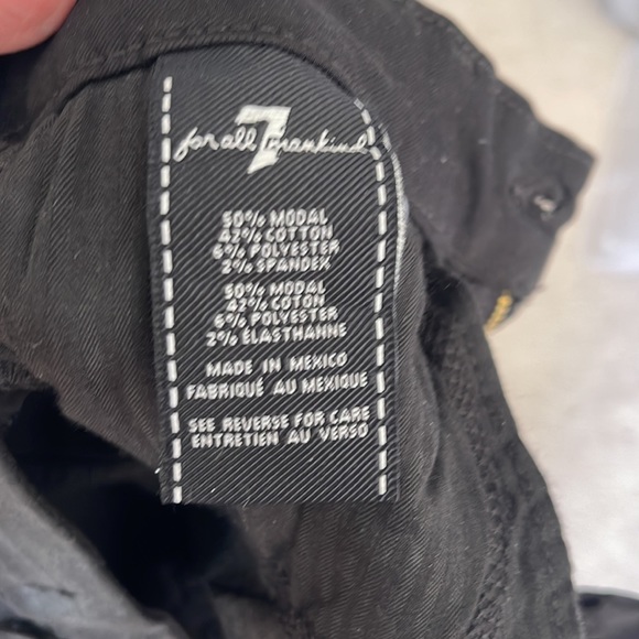 NWT 7 For all Mankind black shiny the ankle skinny jeans - Picture 5 of 7